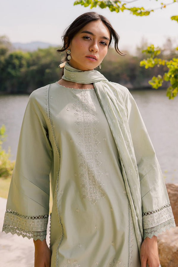 2 PIECE EMBROIDERED LAWN SUIT-SAGE VERVE (UNSTITCHED)