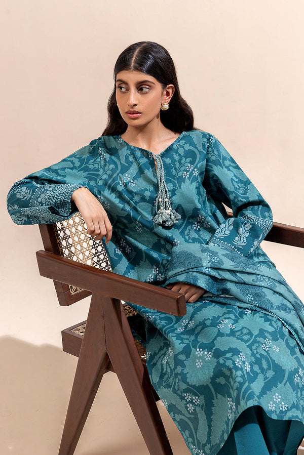 2 PIECE PRINTED LAWN SUIT-EMERALD SPELL (UNSTITCHED)