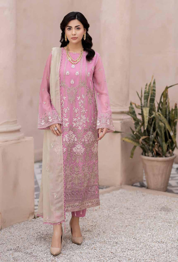 Maisa Luxury Chiffon | Unstitched Embroidered - Pink