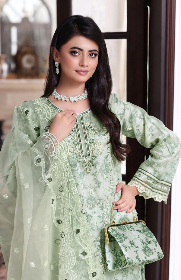 RNZ-2002 Luxury Organza Embroidered - Unstitched (Complimentary Purse)