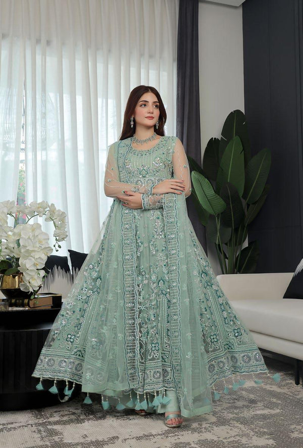 Zarqa Luxury Embroidered Frock | Unstitched ZLEF-903