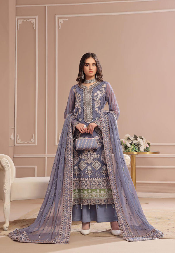 Lavish Chiffon Embroidered Unstitched | ANC-D03 (Complementary Hand purse)