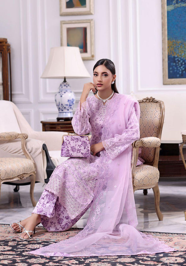 RNZ-2003 Luxury Organza Embroidered - Unstitched (Complimentary Purse)