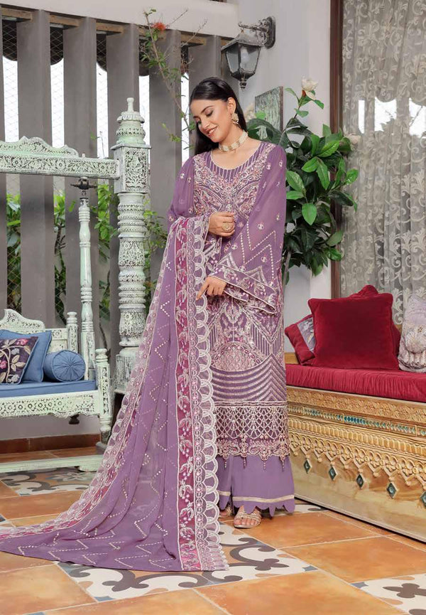 Luxury Chiffon Unstitched | Maliha - 05