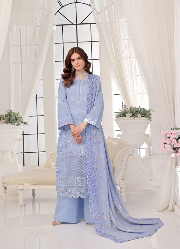 NYB-7227 Embroidered Lawn - Unstitched Frosted Iris