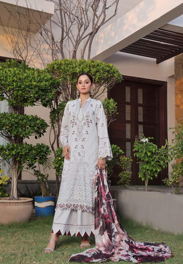 Chickan kari Lawn Unstitched | Ash White Summer Exclusive